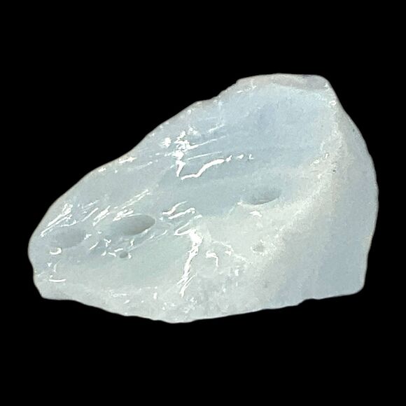 Pale Blue Art Glass Cullet Glowing Manganese Slag Glass #5GM7 - Picture 4 of 7